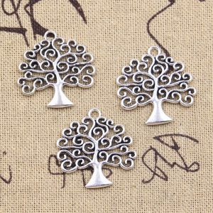 15pcs Charms world peace life tree 26x26mm Antique Silver Color Pendants DIY Crafts Making Findings Handmade Tibetan Jewelry