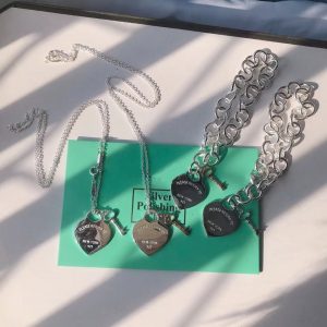 ! 925 sterling silver classic heart pendant necklace  45cm provides elegant love jewelry gifts for charming women
