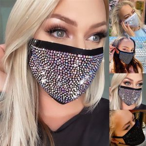 New Luxury Mystic Mesh Veil Rhinestone Jewelry Mask For Women Bling Crystal Decoration Mask Prom Party Face Jewelry
