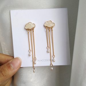 Fashion Nifty Girl Clouds Cute Romantic Geometric Pearl Tassel Earrings for Women Party Jewelry Trendy