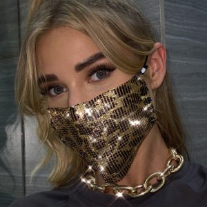 Unisex Explosive Fashion Jewelry Colorful Leopard Sequins Bling Mask Decoration Accessories Nightclub Face Jewelry Gift