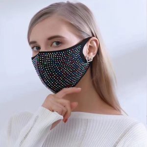 Fashion Unisex Elastic Reusable Washable Fashion Masks Sparkly Rhinestone Mask Face Bandana Face Decor Jewelry