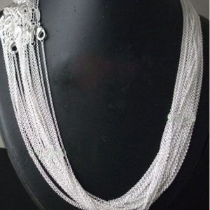 Wholesale price 50 pcs / lot 925 stamped Silver Plated 1mm Link Rolo Chains 16″—24″  inch, Fashion Jewelry Women