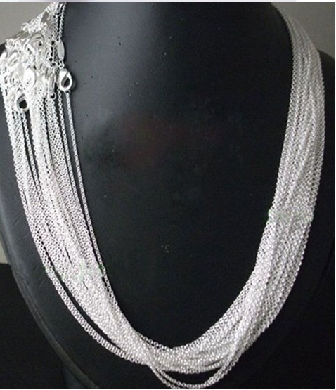 Wholesale price 50 pcs / lot 925 stamped Silver Plated 1mm Link Rolo Chains 16″—24″ inch, Fashion Jewelry Women Wholesale price 50 pcs / lot 925 stamped Silver Plated 1mm Link Rolo Chains 16″—24″ inch, Fashion Jewelry Women