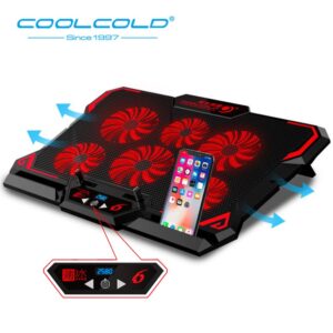 COOLCOLD-Gaming-Laptop-Cooler-Notebook-Cooling-Pad-6-Silent-Red-Blue-LED-Fans-Powerful-Air-Flow